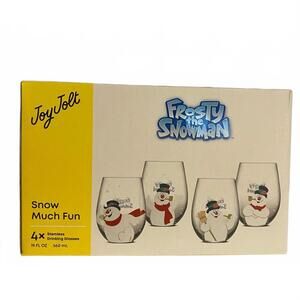 Frosty The Snowman 19oz Drinking Glasses Set of 4 Holiday NEW FS